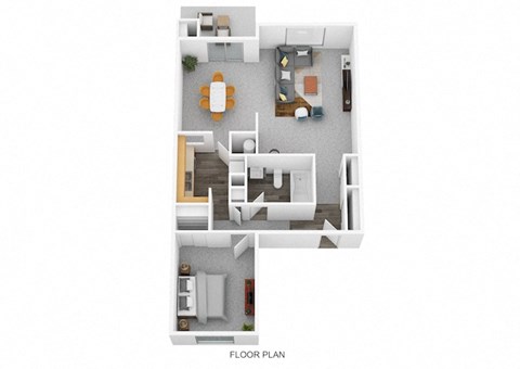 1 Bedroom A 1 Bath Floor Plan at Lawrence Landing, Indiana